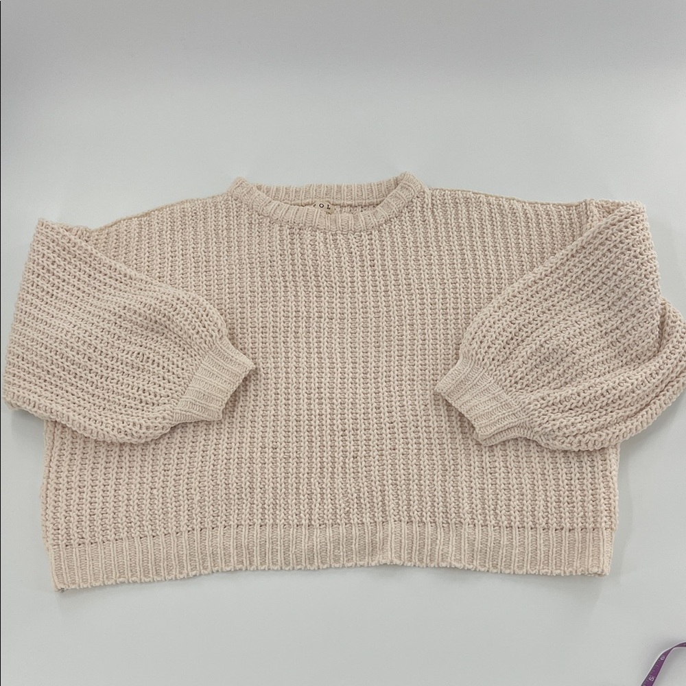 POL Women's Beige‎ Knit Sweater chunky boxy oversized